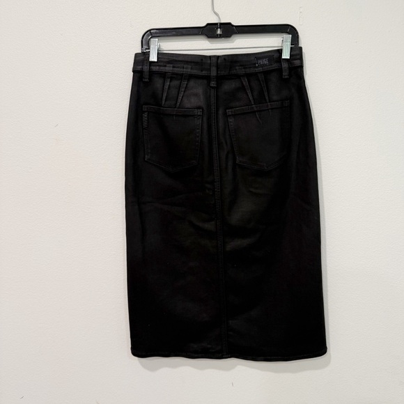 Paige Meadow Coated Utility Button Front Midi Skirt in Black Fog 27 - Picture 7 of 7